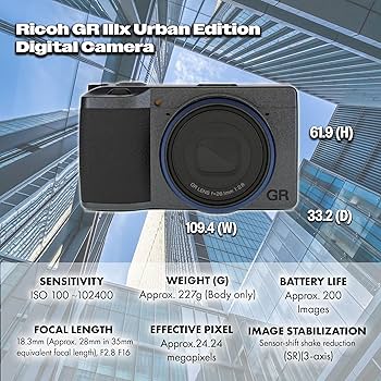Amazon.com : Ricoh GR IIIx Urban Edition Digital Camera